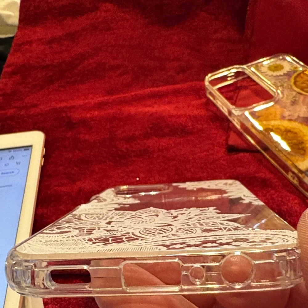 Floral Clear Phone Case Set miscellaneous set of 2 new see pics for match